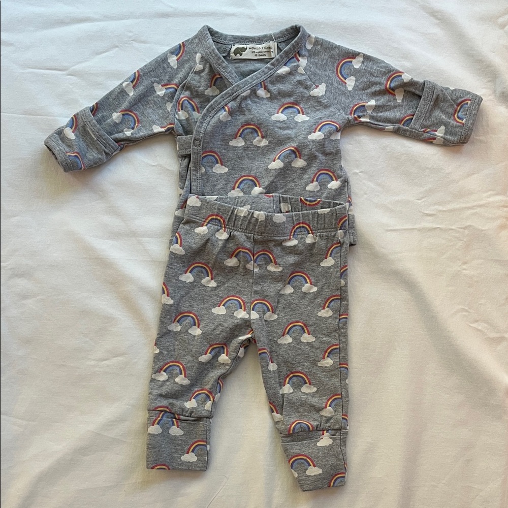 Gray Rainbow Kids Footie